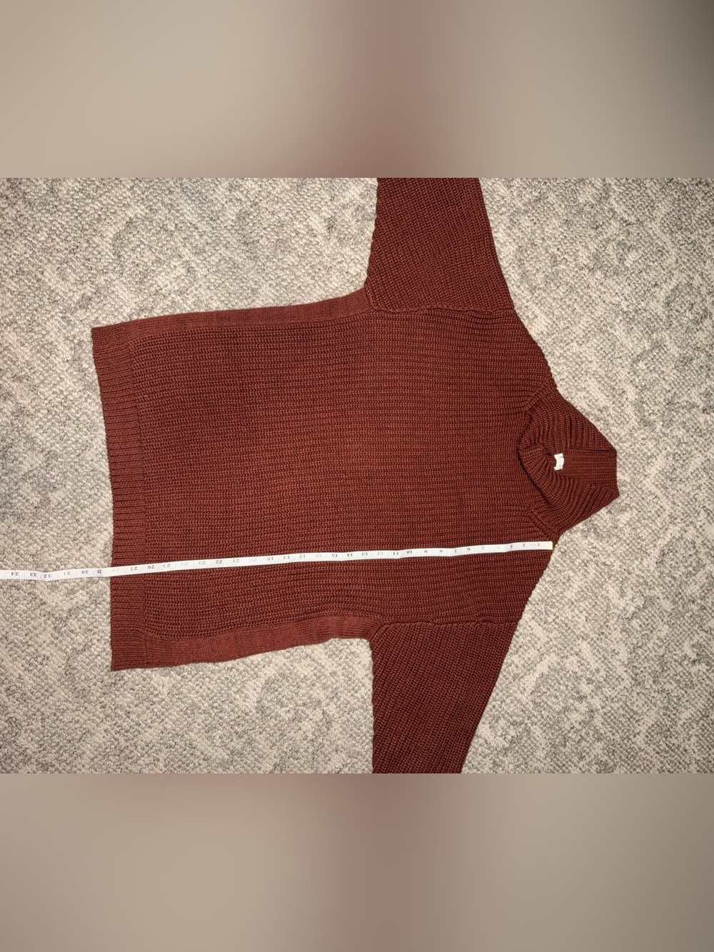 Poetry Rust Brown Oversized Turtleneck Chunky Knit Sweater - Picture 6 of 9
